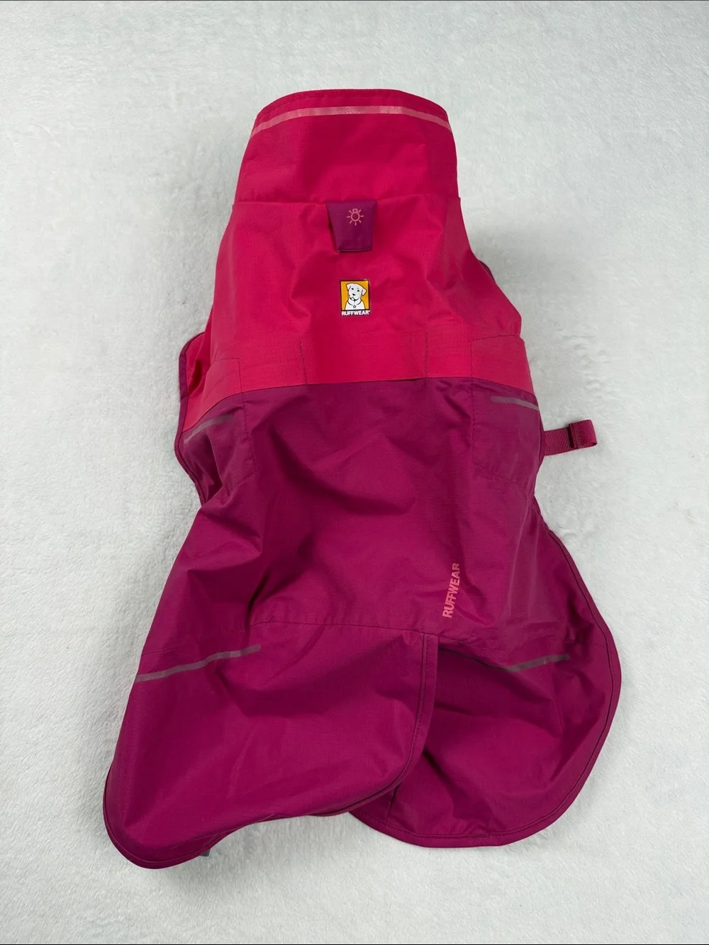Ruffwear Sun Shower Dog Raincoat in Hibiscus Pink Two-Tone Pink Dog Rain Jacket